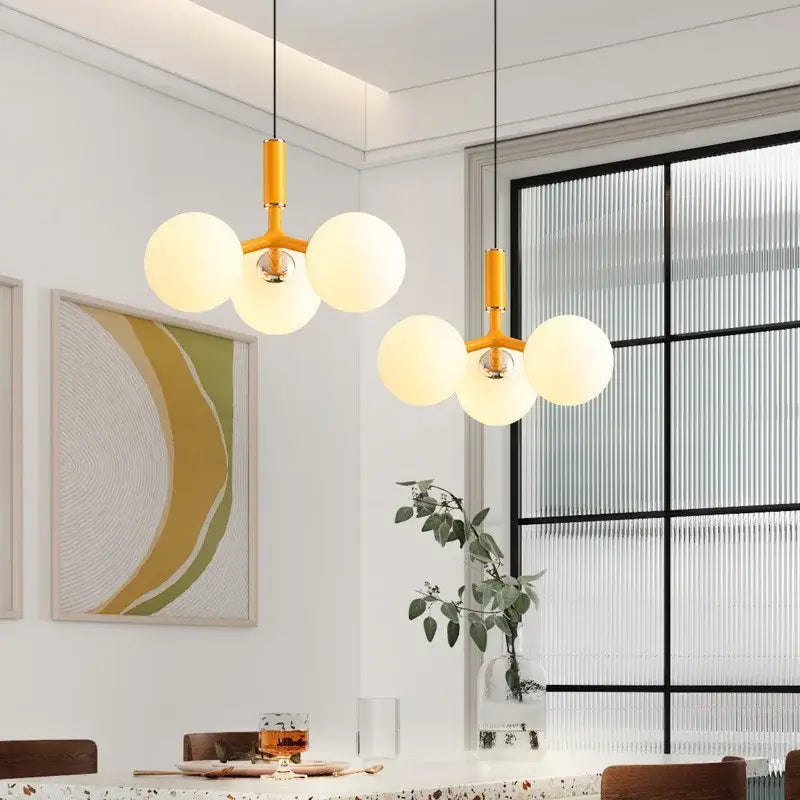 Red Glass Ball Pendant Light