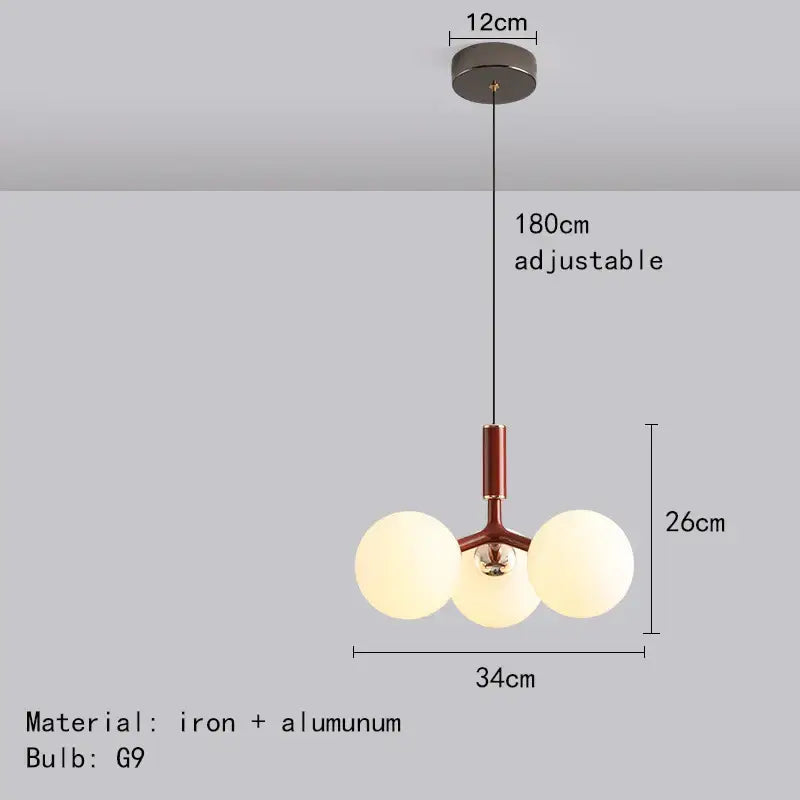 Red Glass Ball Pendant Light