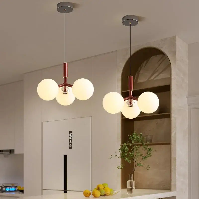 Red Glass Ball Pendant Light