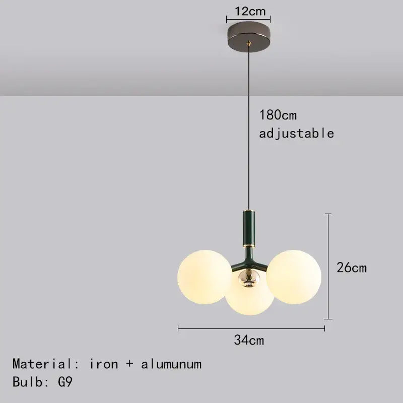 Red Glass Ball Pendant Light