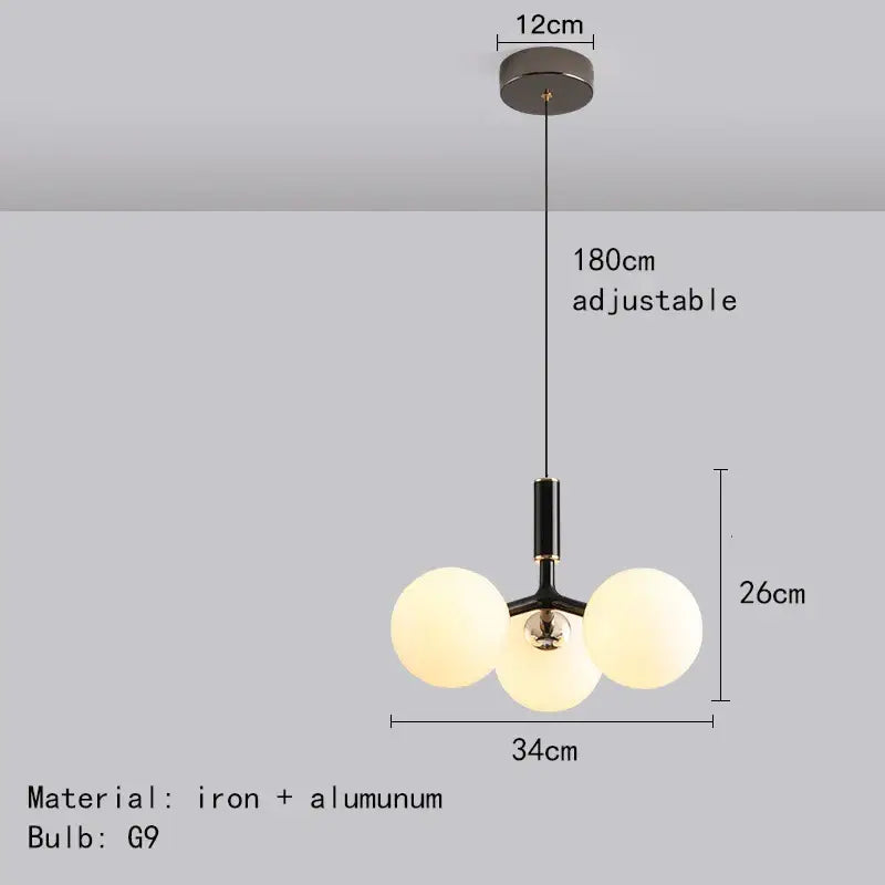 Red Glass Ball Pendant Light