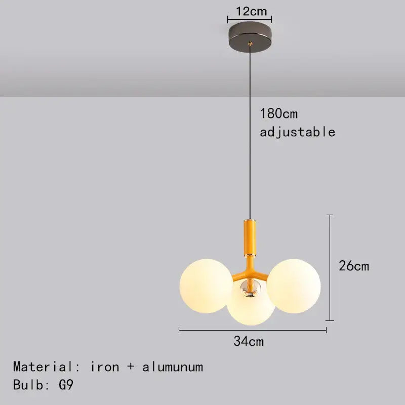 Red Glass Ball Pendant Light