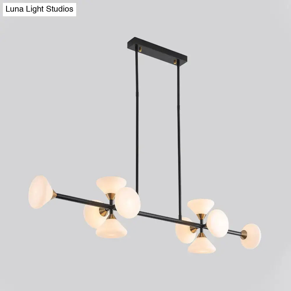 White Glass Flared Chandelier