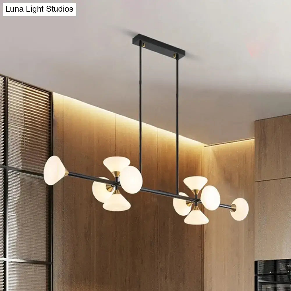 White Glass Flared Chandelier