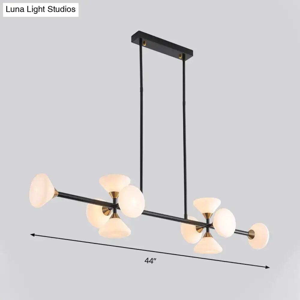 White Glass Flared Chandelier
