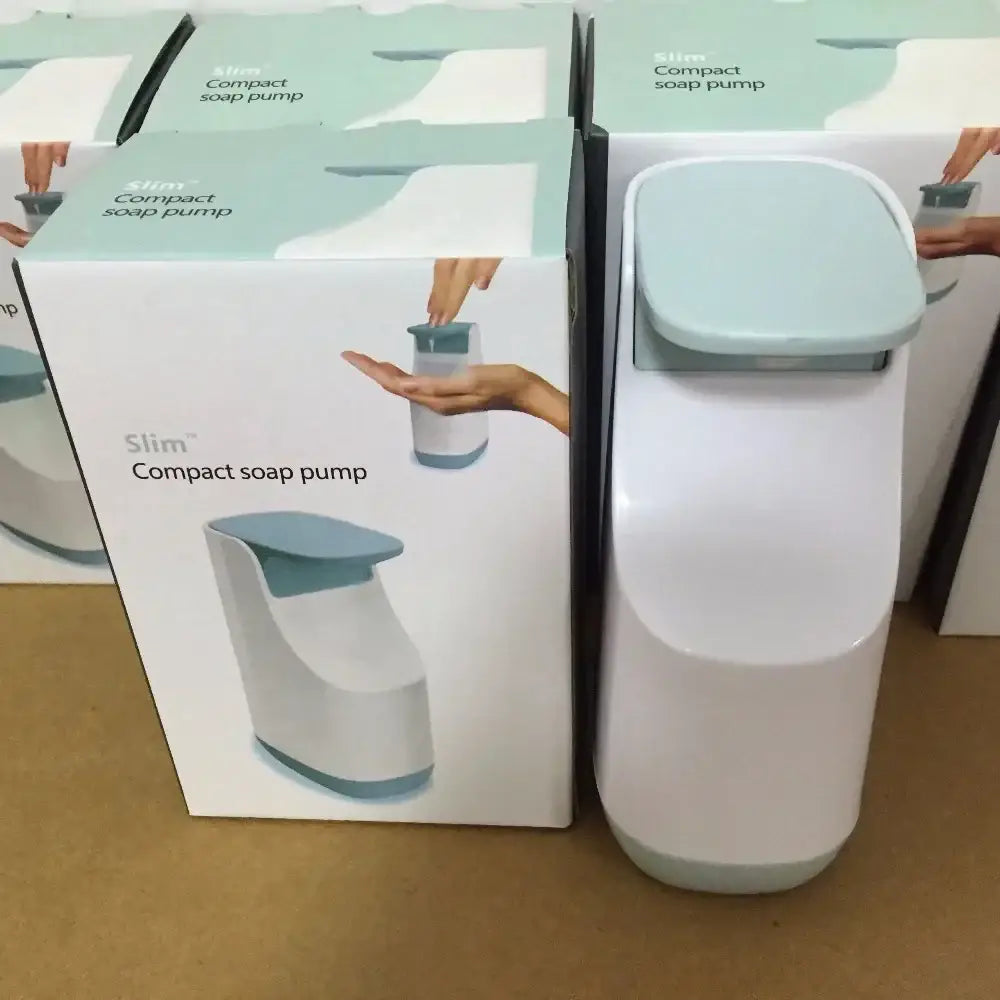 White Teal Soap Dispenser