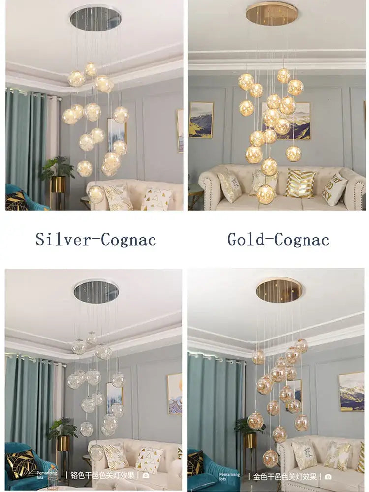 Crystal Spherical Ceiling Chandelier