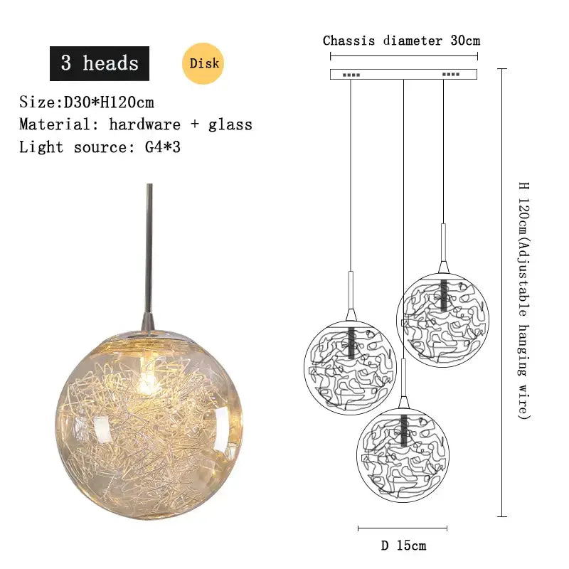 Crystal Spherical Ceiling Chandelier