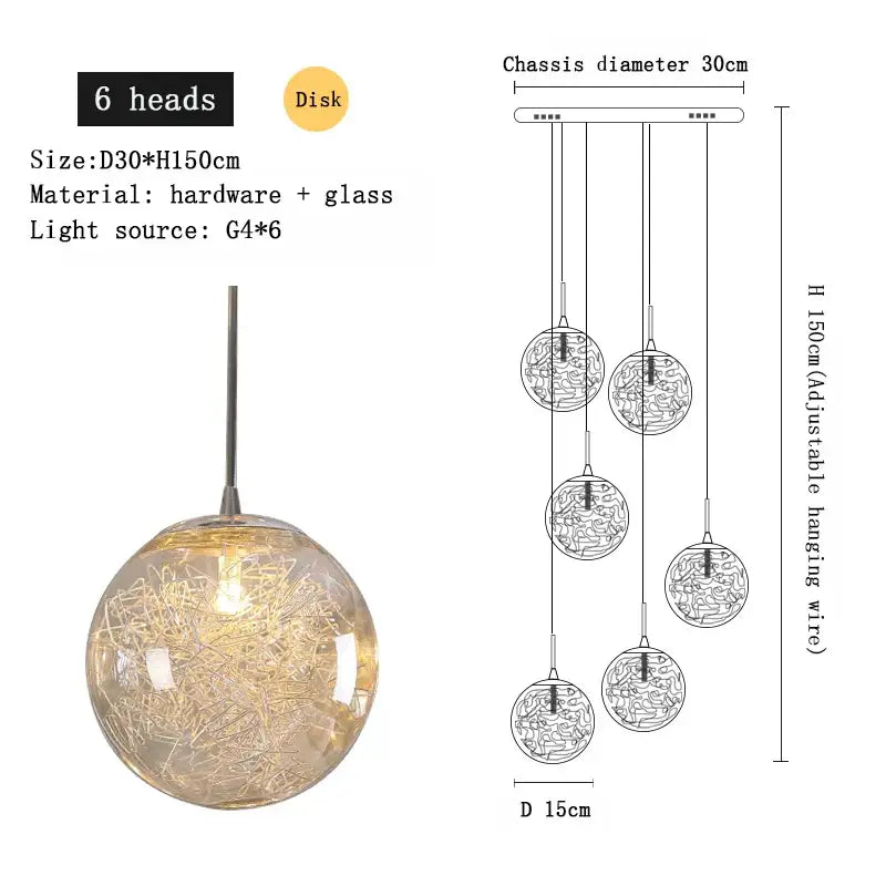 Crystal Spherical Ceiling Chandelier