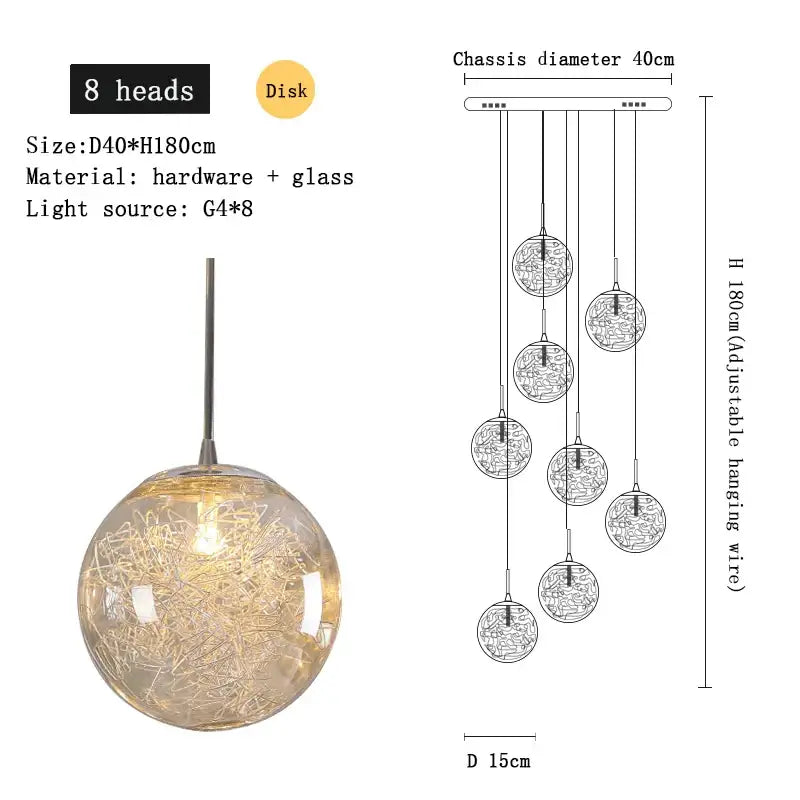 Crystal Spherical Ceiling Chandelier
