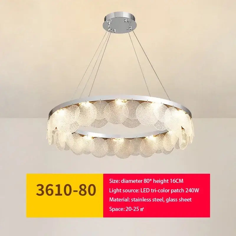 Glass Metal Ceiling Chandelier