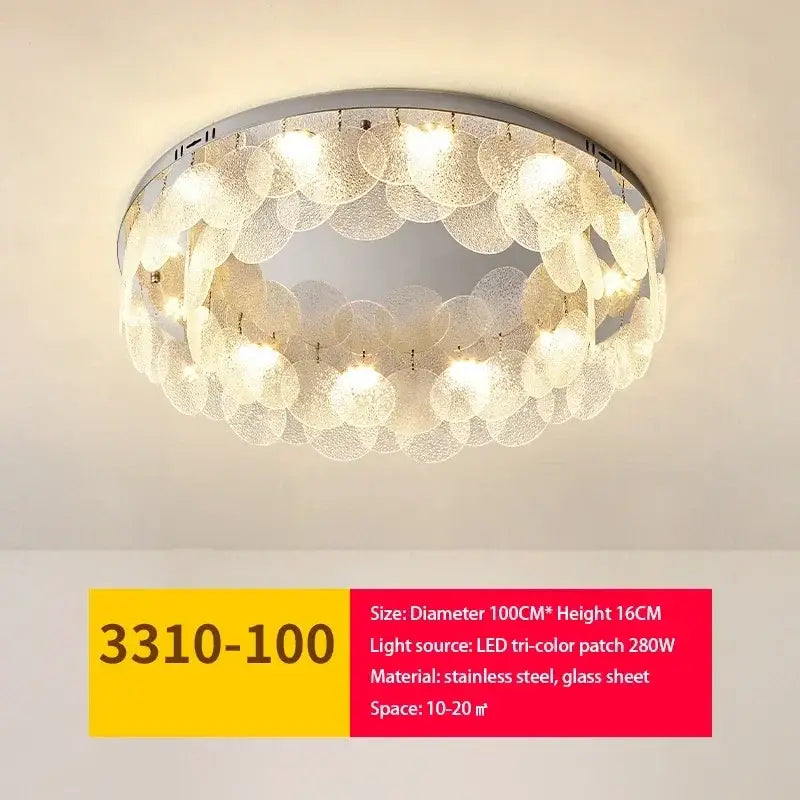 Glass Metal Ceiling Chandelier