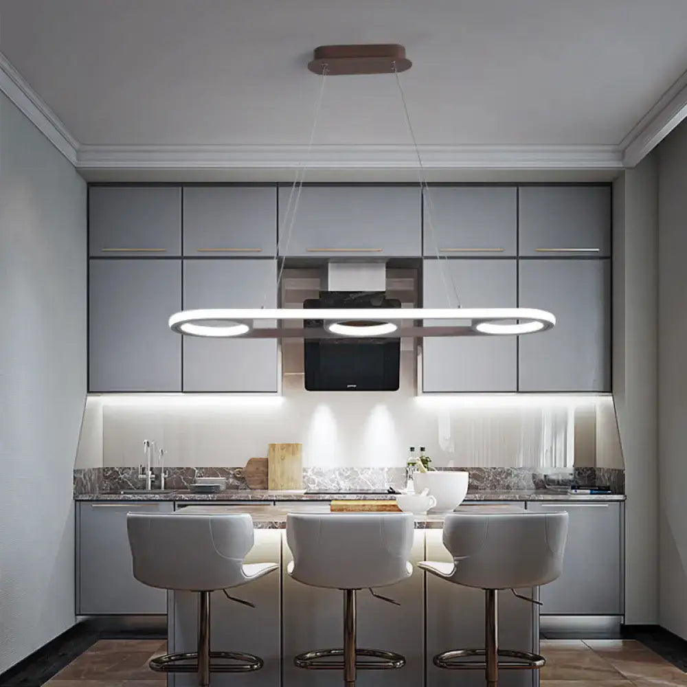 White Oval Pendant Light