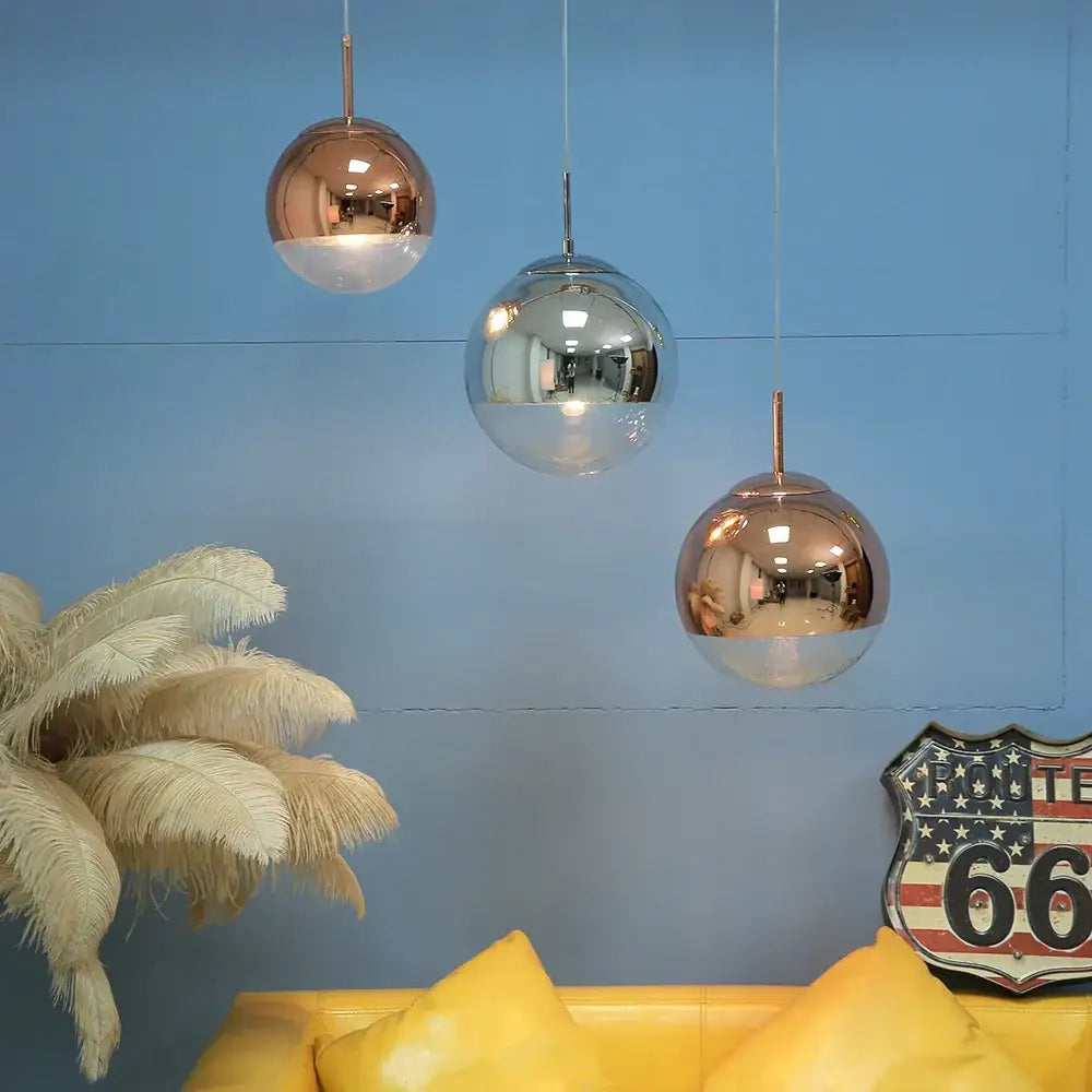 Rose Gold Glass Pendant For Kitchen Spaces
