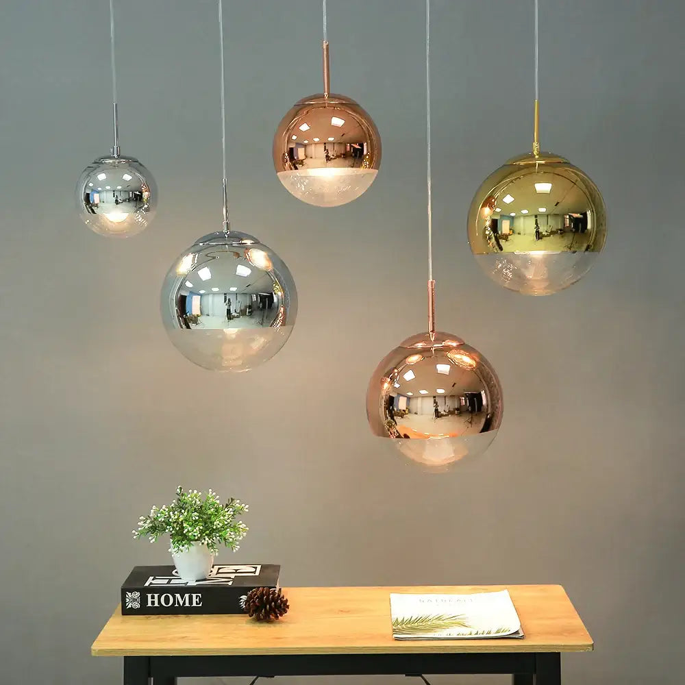 Rose Gold Glass Pendant For Kitchen Spaces