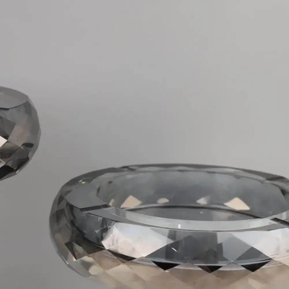 Silver Geometric Glass Bowl