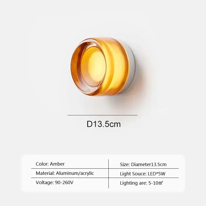Amber Glass Tricolor Wall Sconce