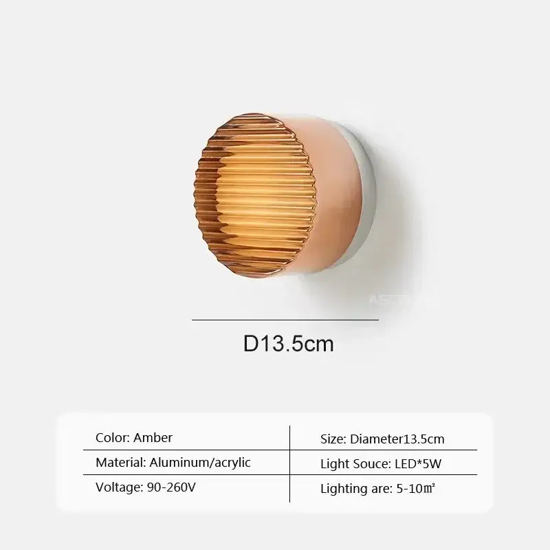 Amber Glass Tricolor Wall Sconce