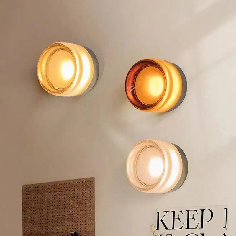 Amber Glass Tricolor Wall Sconce