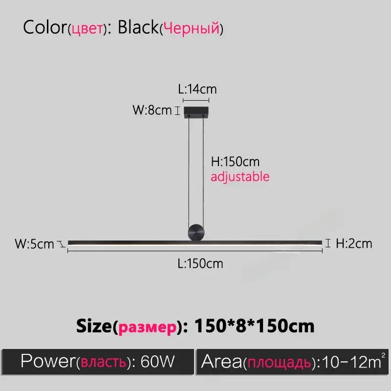 Black Dimmable Ceiling Chandelier