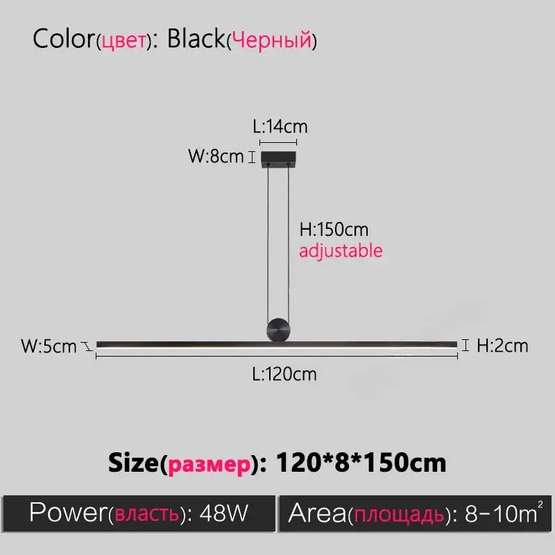 Black Dimmable Ceiling Chandelier