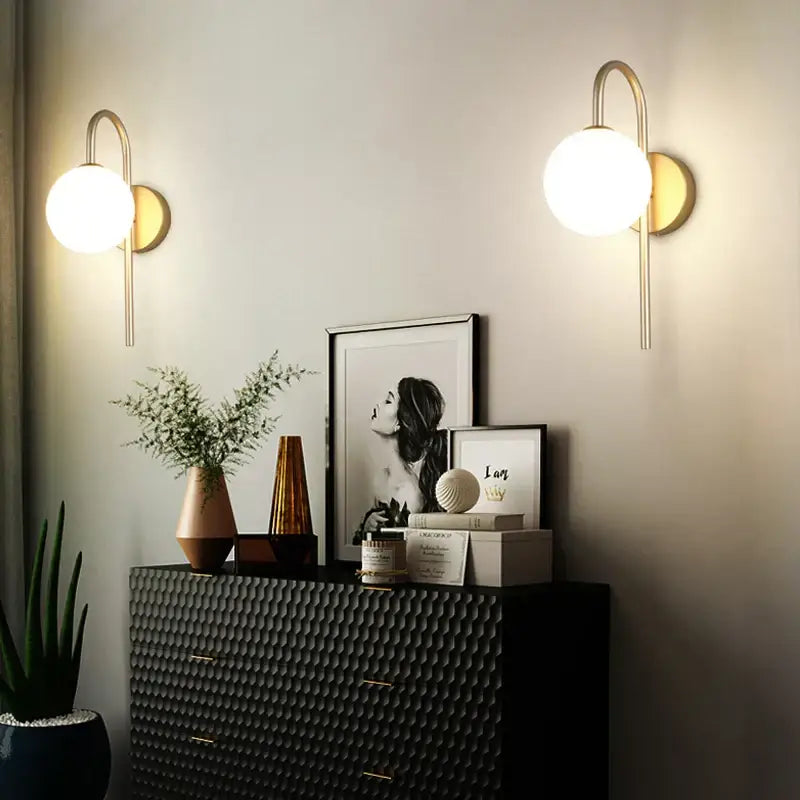Black Gold Frosted Wall Lamp