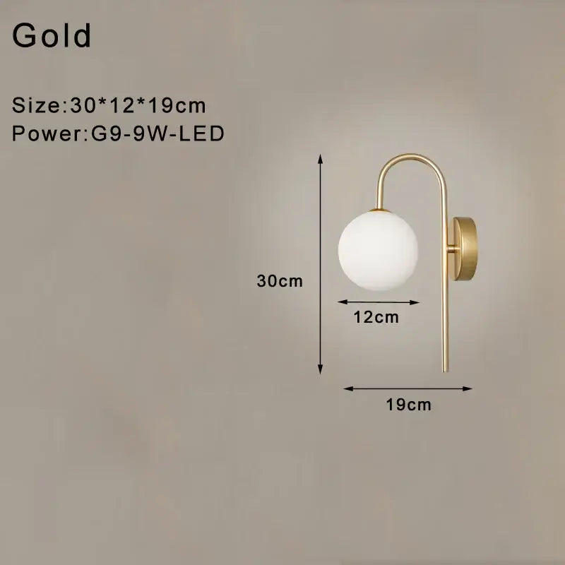 Black Gold Frosted Wall Lamp