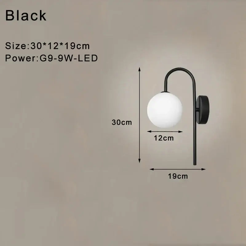 Black Gold Frosted Wall Lamp