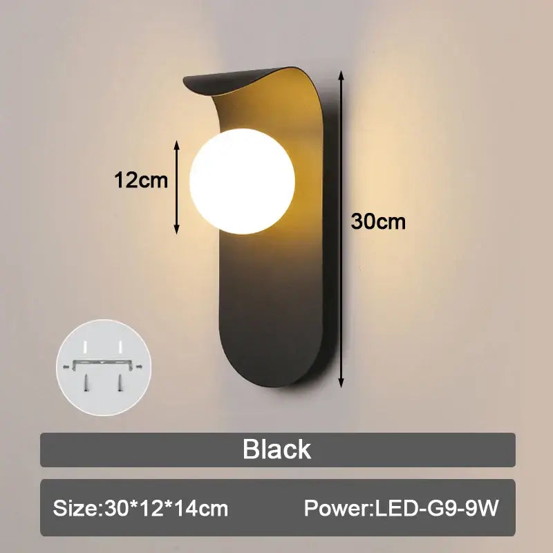 Black Gold Frosted Wall Lamp