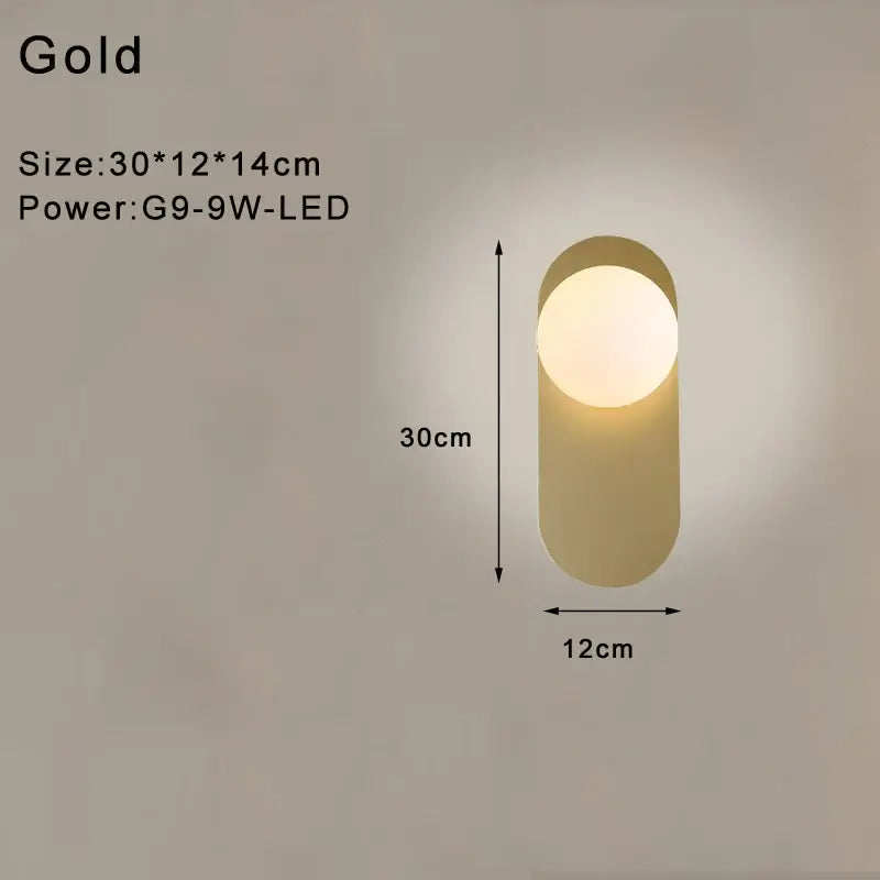 Black Gold Frosted Wall Lamp