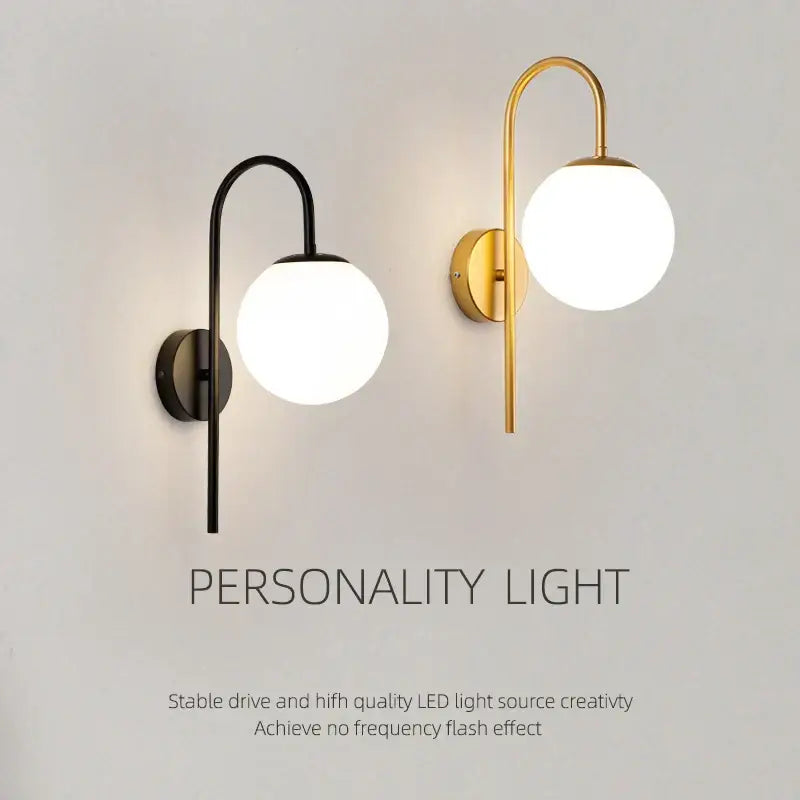 Black Gold Frosted Wall Lamp