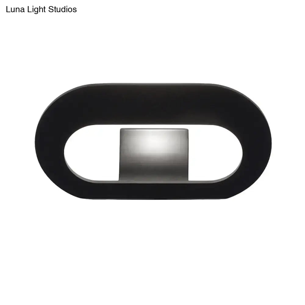 Black Oval Metal Reading-Nook Wall Lamp
