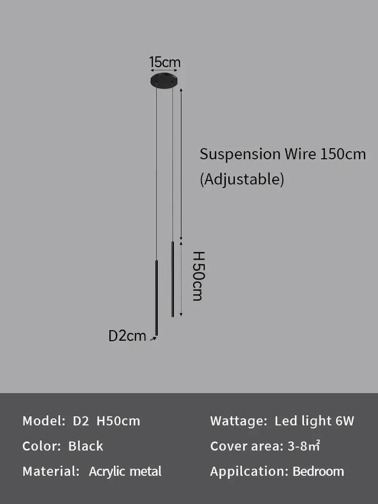 Black Bedroom Pendant Light Dual Drop Design
