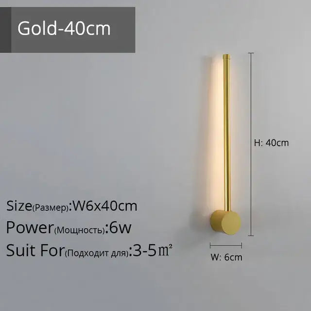 Gold LED Strip Wall Lamp