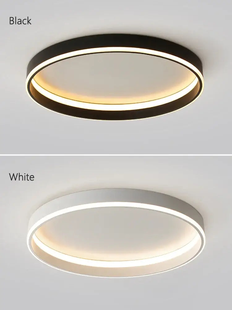 Black Ring Ceiling Light 90cm Acrylic