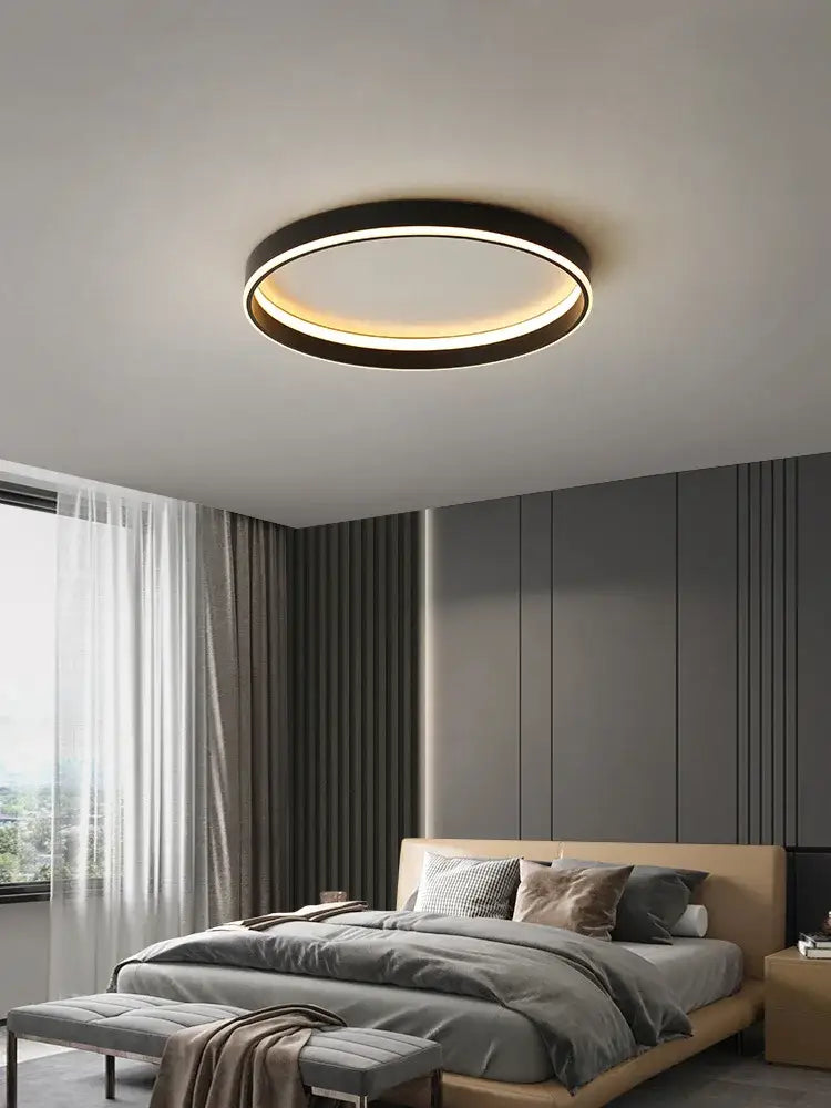 Black Ring Ceiling Light 90cm Acrylic