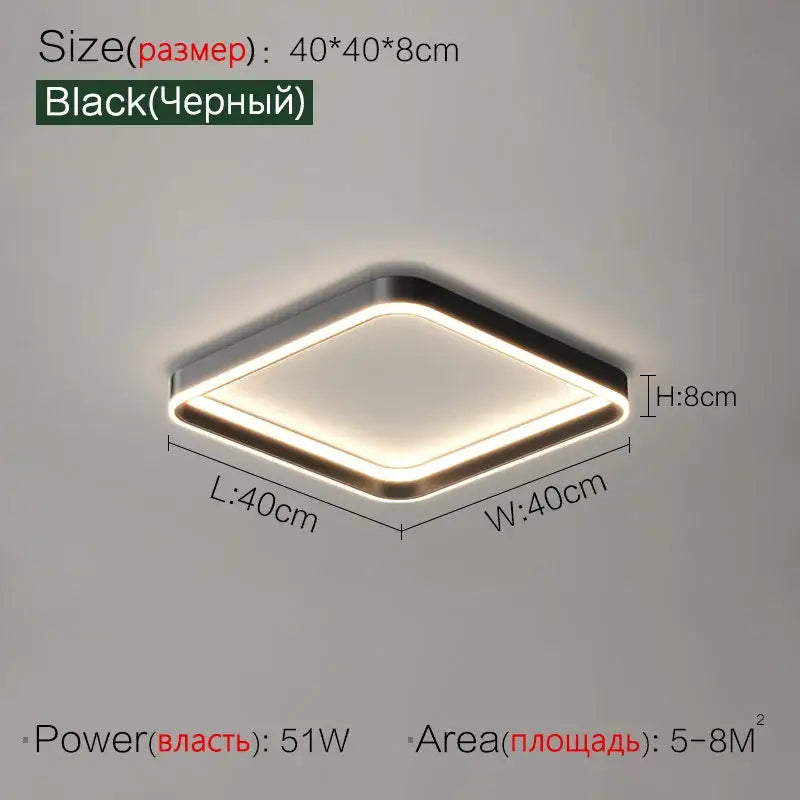 Black Ring Ceiling Light 90cm Acrylic
