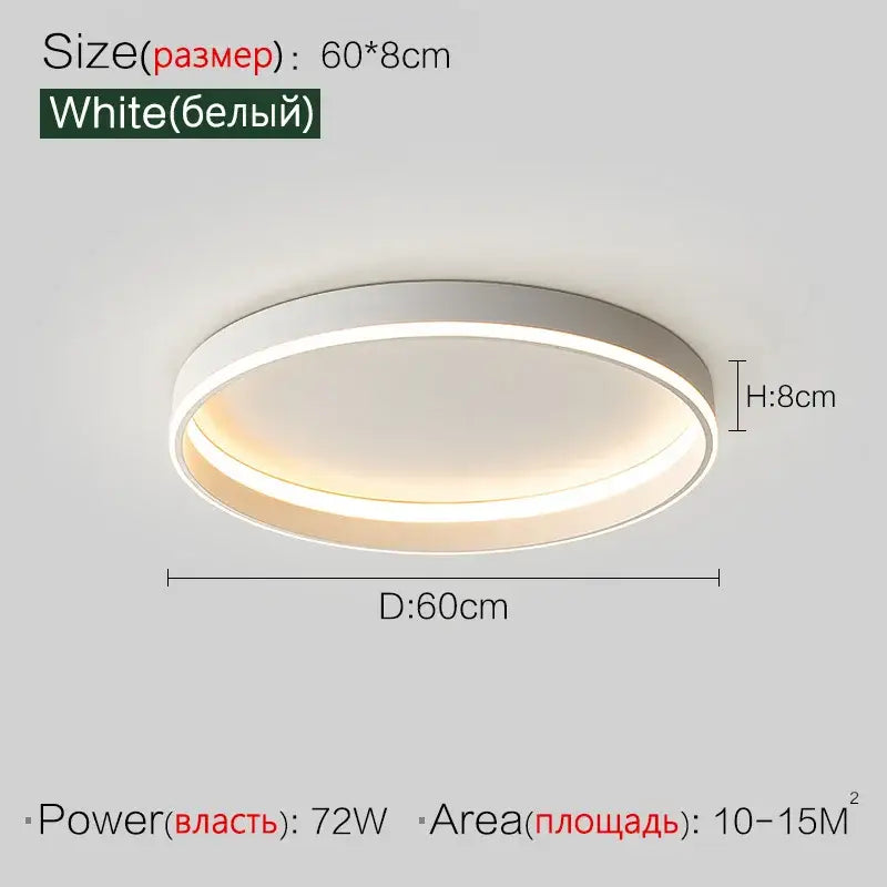Black Ring Ceiling Light 90cm Acrylic