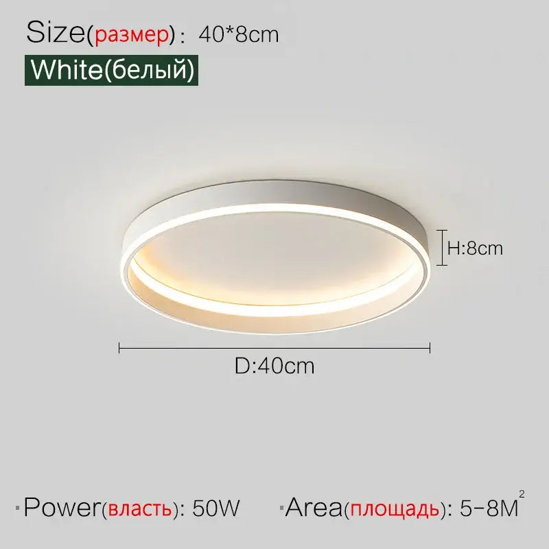 Black Ring Ceiling Light 90cm Acrylic