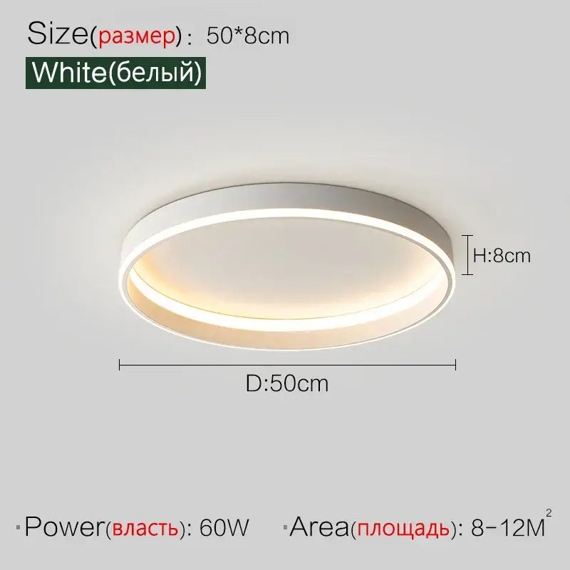 Black Ring Ceiling Light 90cm Acrylic