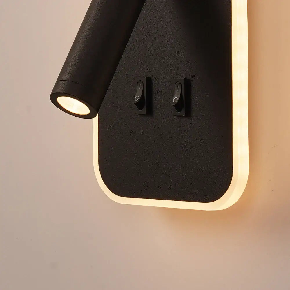 Black White 350-Degree Rotating Wall Lamp