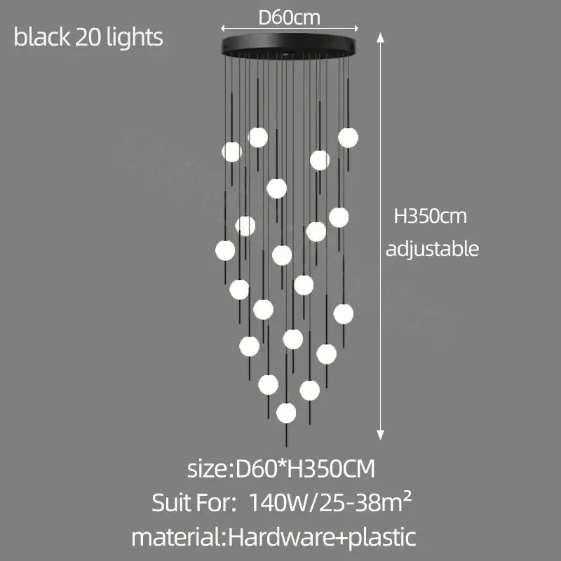 Black White LED Chandeliers
