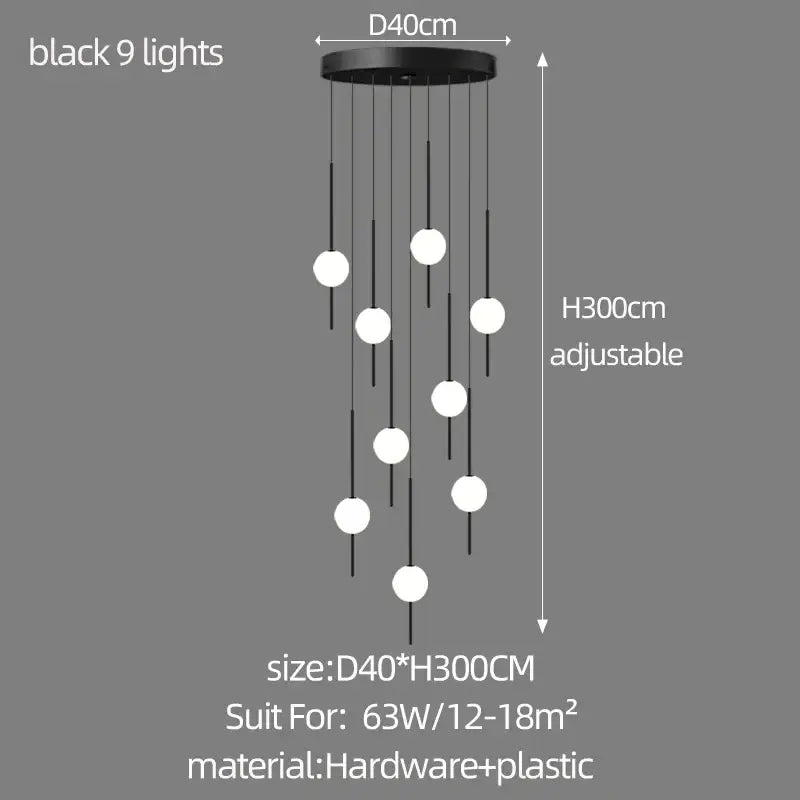 Black White LED Chandeliers