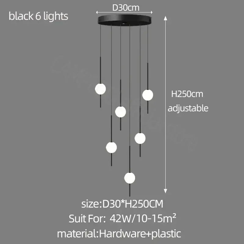 Black White LED Chandeliers