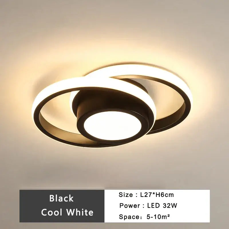 Black White LED Ceiling Lamp