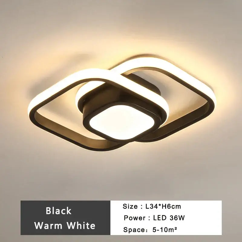 Black White LED Ceiling Lamp
