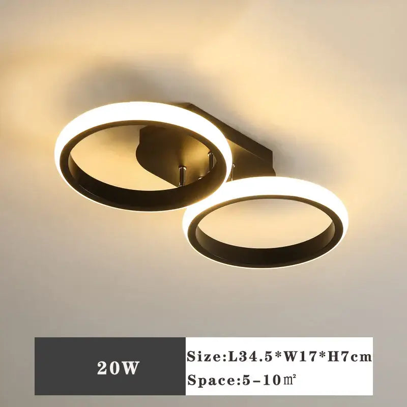 Black White LED Ceiling Lamp