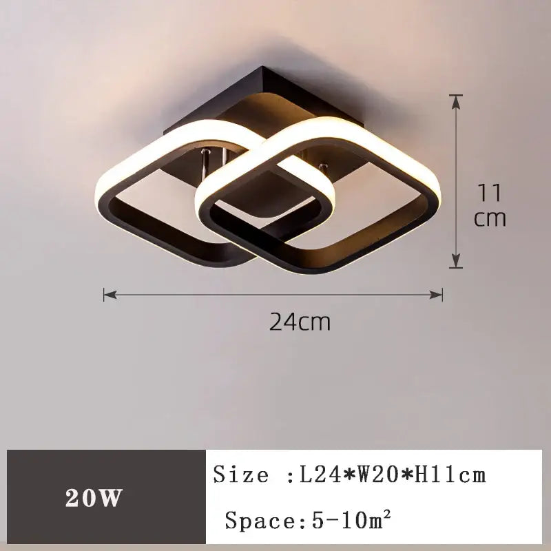 Black White LED Ceiling Lamp