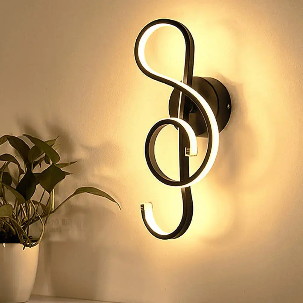 Black White LED Ring Sconce Acrylic Shade