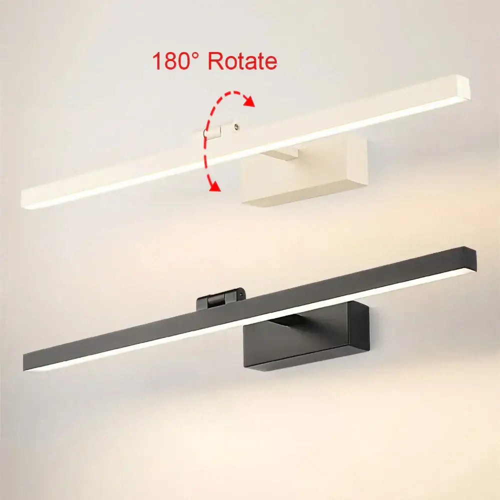 Black LED Mirror Lamp Aluminum Construction
